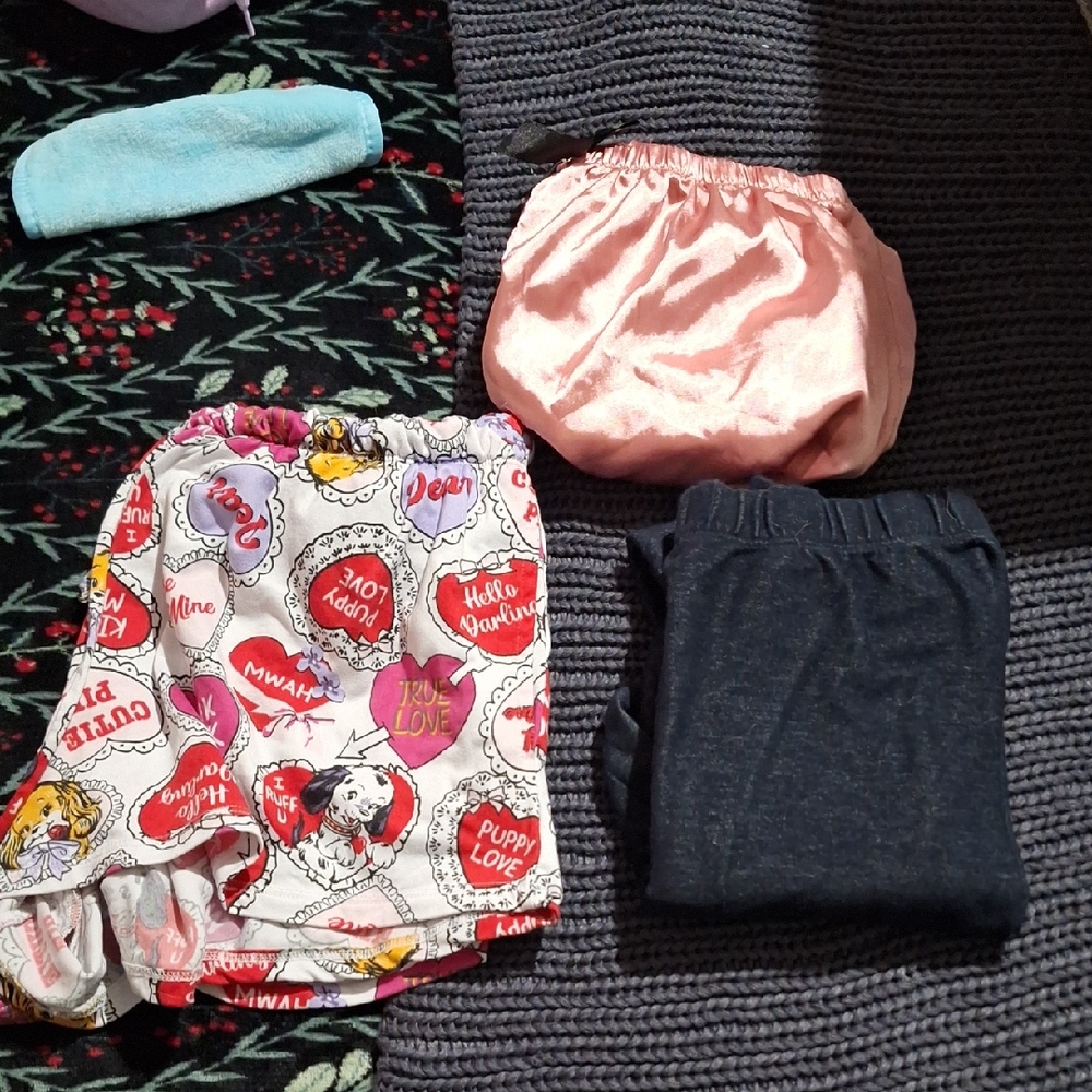 Elastic Waist Bloomers and Shorts Set - Pink, Navy, White Pattern